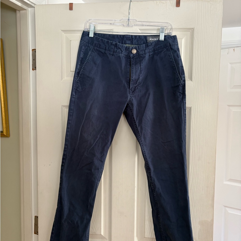 Bonobos Navy Chinos - Slim Straight